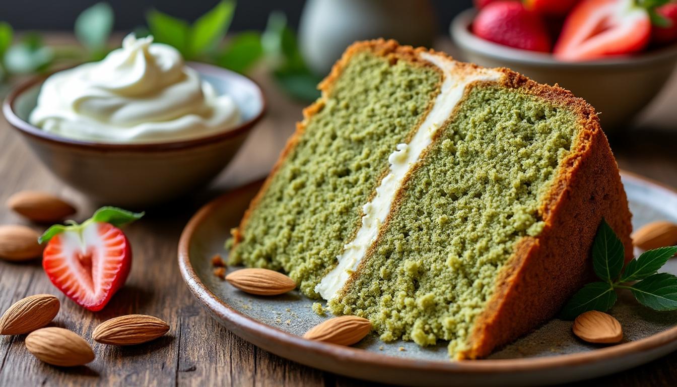 découvrez les secrets d'un gâteau au thé matcha et aux amandes moelleux à souhait ! suivez notre recette simple et savoureuse pour impressionner vos invités avec une délicieuse association de saveurs. que vous soyez débutant ou expert en pâtisserie, réalisez un dessert qui ravira les papilles.