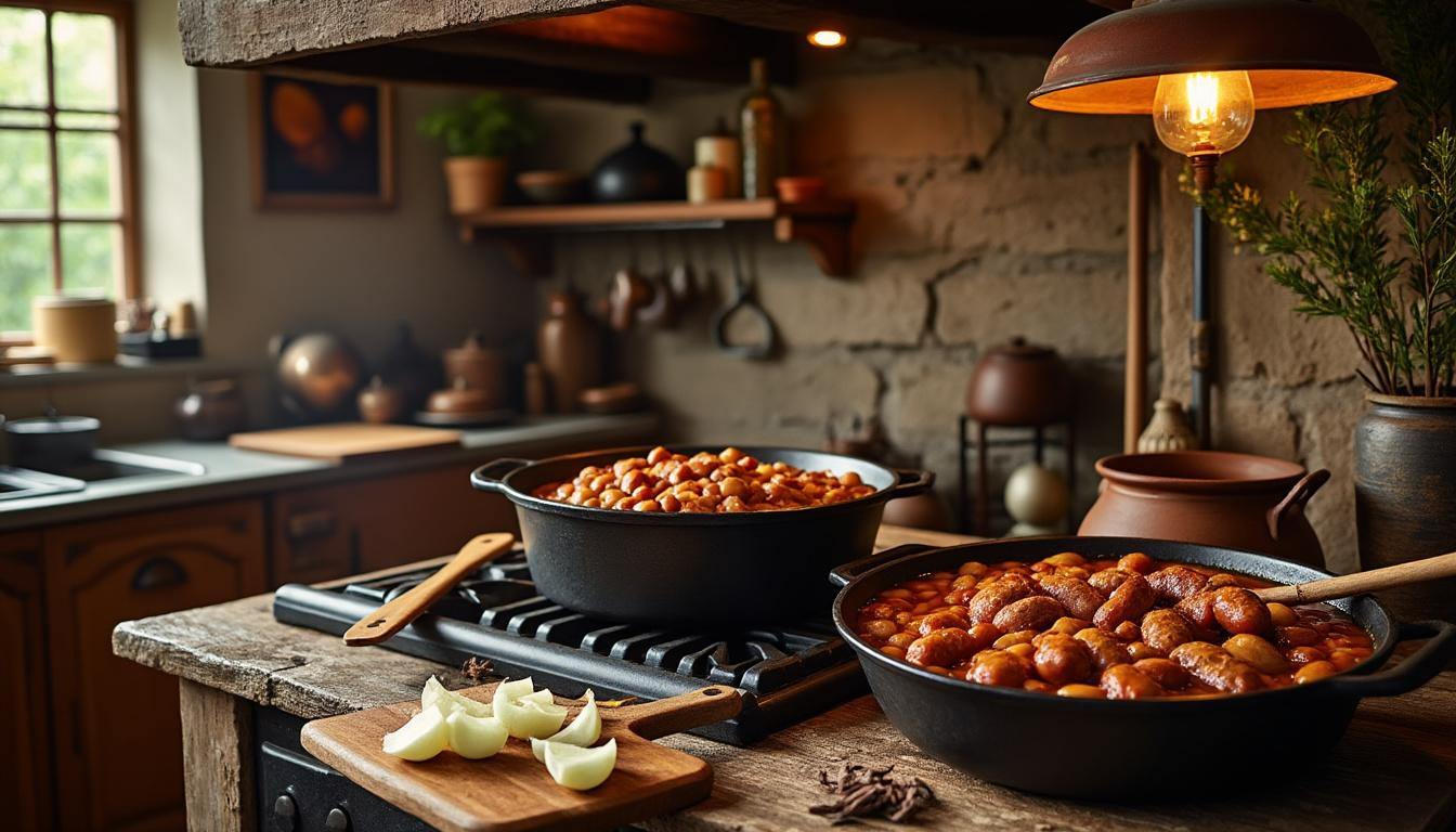 découvrez la recette authentique du cassoulet, un plat traditionnel français incontournable. apprenez à préparer ce délice savoureux composé de haricots, de viande et d'épices, et régalez vos proches avec une expérience culinaire inoubliable.