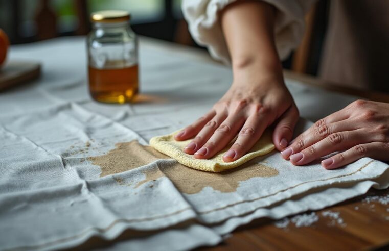 Éliminer les taches de graisse sur une nappe