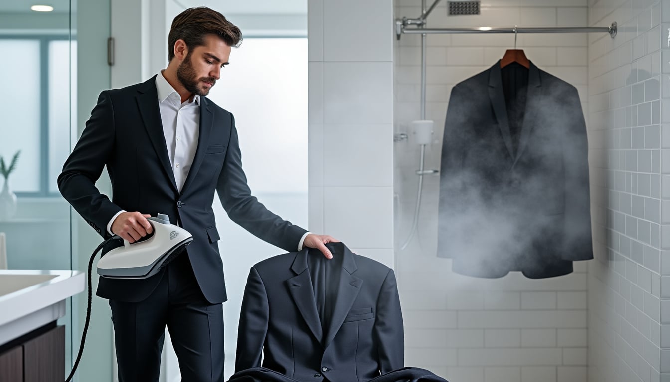 découvrez des astuces pratiques pour repasser un costume sans fer à repasser et garder vos vêtements élégants, même sans équipement classique.