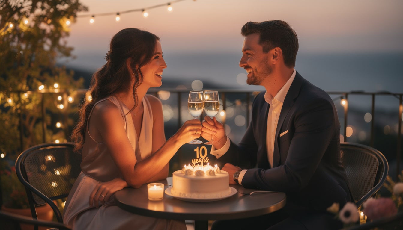 découvrez un texte poétique touchant pour célébrer 10 ans d'amour et de complicité en couple, une belle manière d'honorer votre histoire.