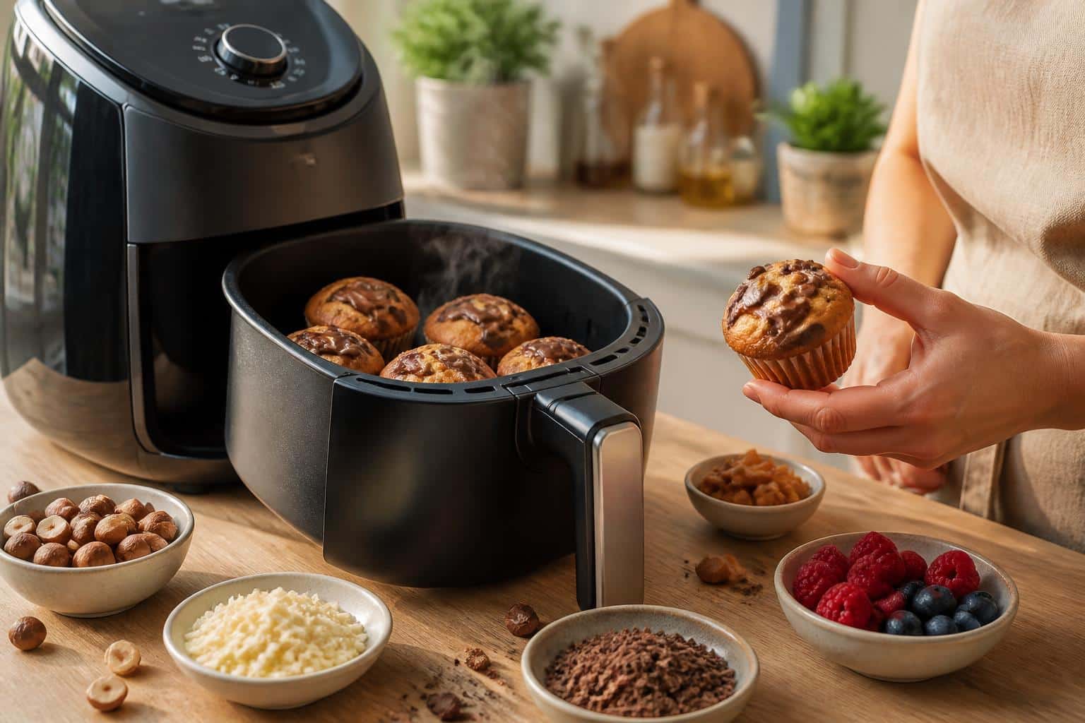 découvrez comment préparer des muffins nutella moelleux à l'air fryer et personnalisez-les selon vos envies pour un goûter gourmand et rapide.