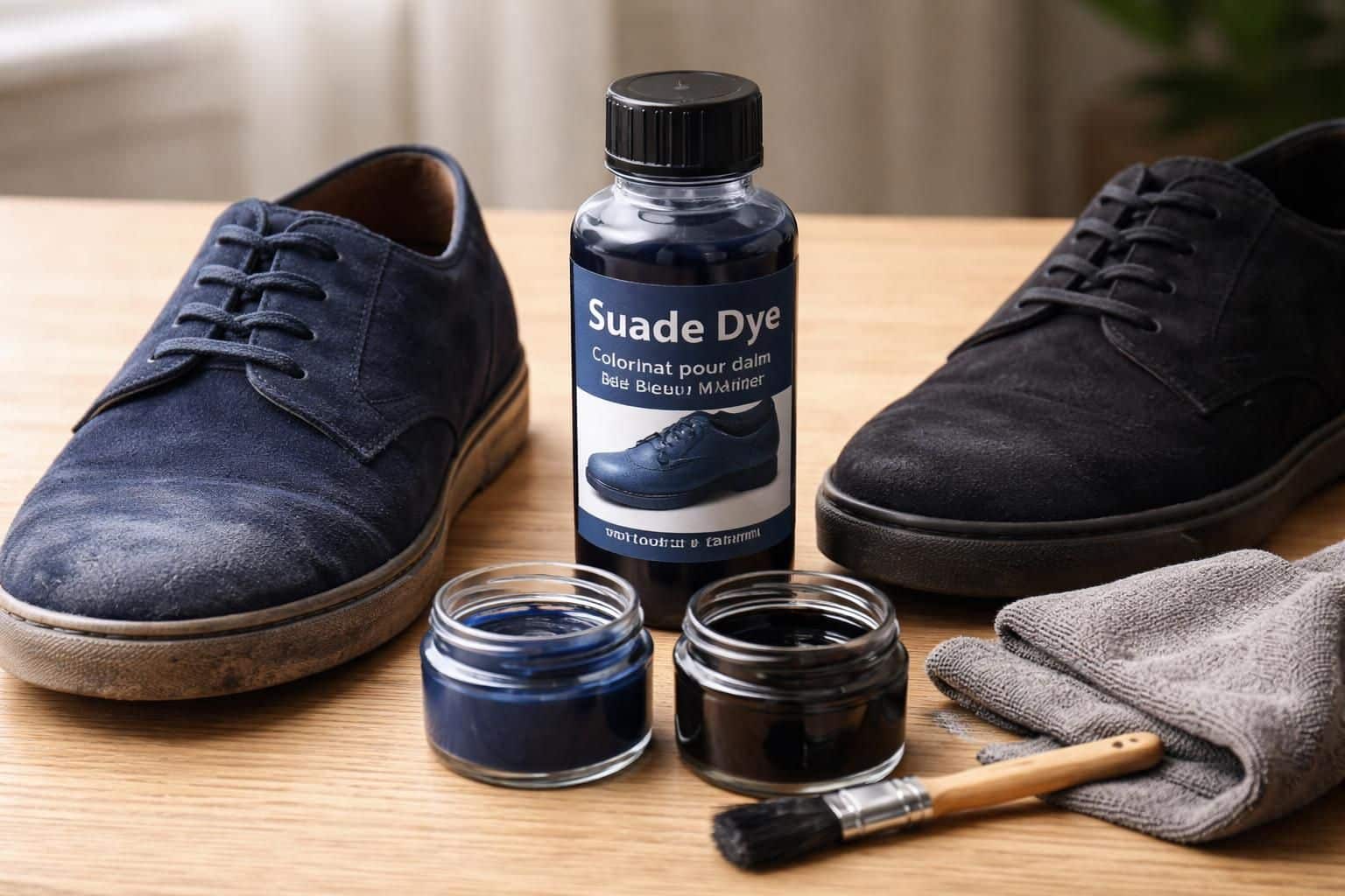 découvrez comment raviver la couleur de vos chaussures en daim, que ce soit un bleu éclatant ou un noir profond, grâce à nos astuces simples et efficaces avec un colorant adapté.