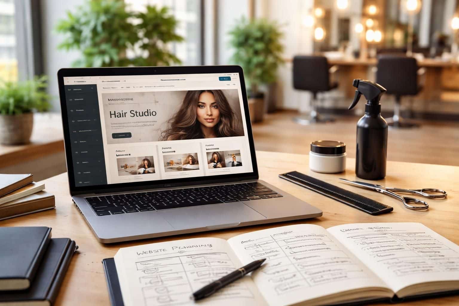 Créer un site vitrine salon coiffure depuis PC portable, étape par étape