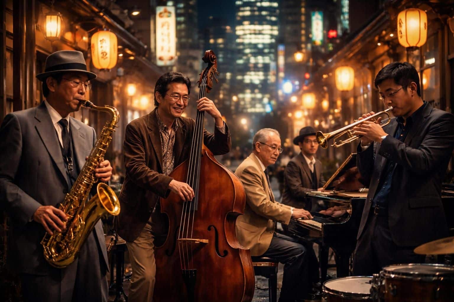 explorez l'histoire et l'influence des grands maîtres du jazz japonais, des pionniers aux légendes contemporaines, et plongez dans un voyage musical unique à travers le temps.